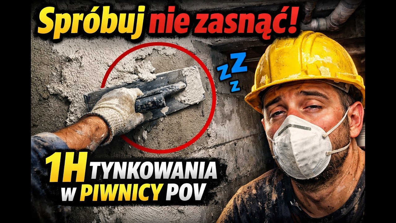 Spróbuj NIE zasnąć 😴 — 1h tynkowania piwnicy POV