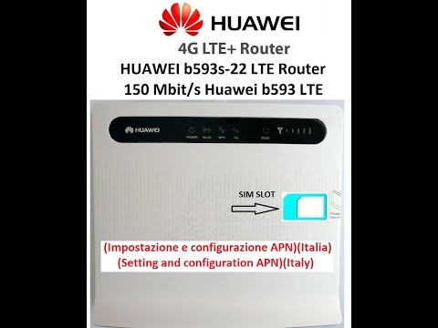 HUAWEI 4G Router Setup B593s-22 (APN Italia)