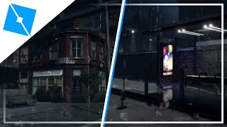 Rainy Bus Stop | [SpeedBuild] (ROBLOX Studio) {Realistic Showcase}