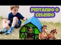 CRIANDO NOVA FAZENDINHA DE BRINQUEDO | animais da fazenda meu novo estabulo celeiro | vaca boi caval