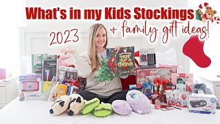 WHATS IN MY KIDS STOCKINGS 2023 // Christmas Eve Bags + Family Gift Ideas // Wrap With Me