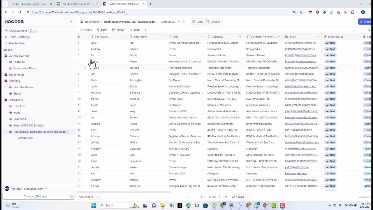 Mass Personalization of Cold Email Body Based on the Website Content of the recipient