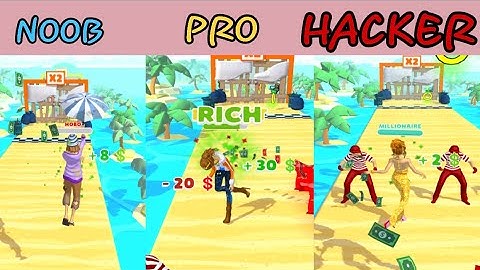 NOOB vs PRO vs HACKER in Run Rich 3D  ❤️ All Levels Gameplay