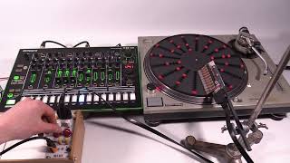 turntable sequencer: ball-bearings to drum machine via MIDI