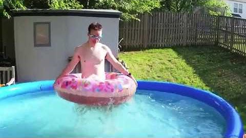 Insta360 One R - Slow Motion Test using the Wide Angle Lens - Backyard Pool | Morgan Madness