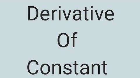 Why derivative of a constant is zero? Proof by first principle of derivative.