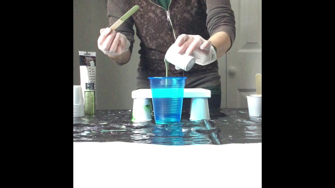 Acrylic Pouring Tutorial - Tree Ring Pour - YouTube