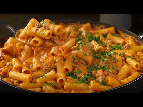 جربت وصفة المعكرونة بالكريمة ولحم البقر المفروم التي انتشرت بشكل واسع سهلة ولذيذة للغاية