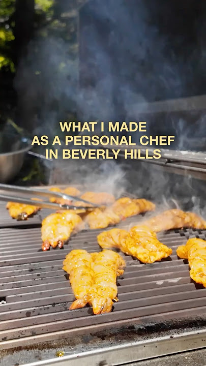 What I made as a personal chef in Beverly Hills. grilled COLOSSAL shrimp. preserved lemon cous cous