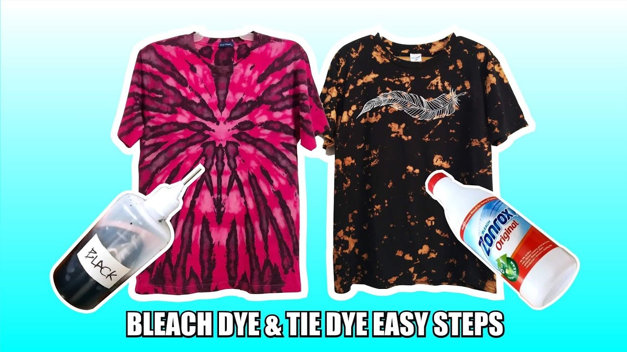 Bleach dye and Tie dye your shirt | Easy Steps - YouTube