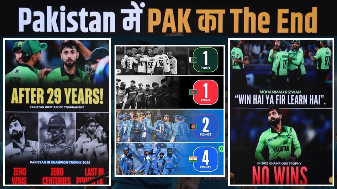 Group A with 0 wins & worst Net Run rate in the CT// Rizwan led ...