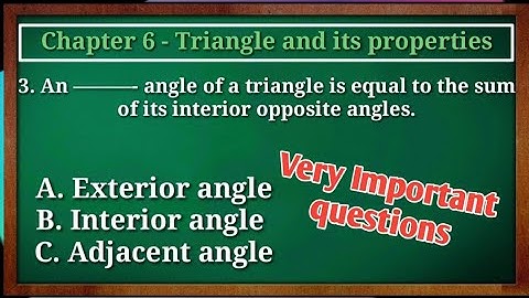 Class 7 | Maths Chapter 6 Triangle and it