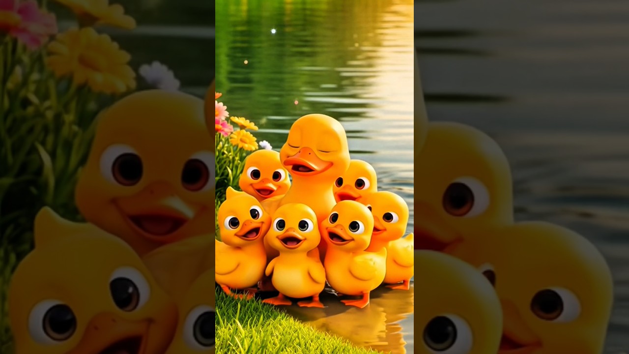 🐥 Mother Duck and Her 5 Little Ducklings | Cute Kids Cartoon Short