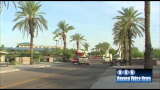 Lake Havasu City, Ariz. - Boom Truck Knocks Out Powerlines