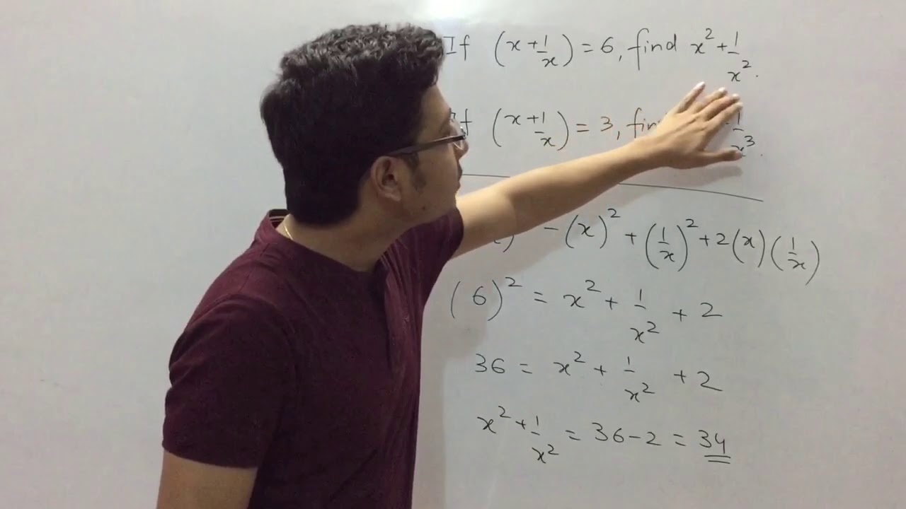 If X 1 X 3 Then Find The Value Of X 3 1 X 3 If X 1 X 6 Find X2 1 X2 Polynomials Class 9 Youtube