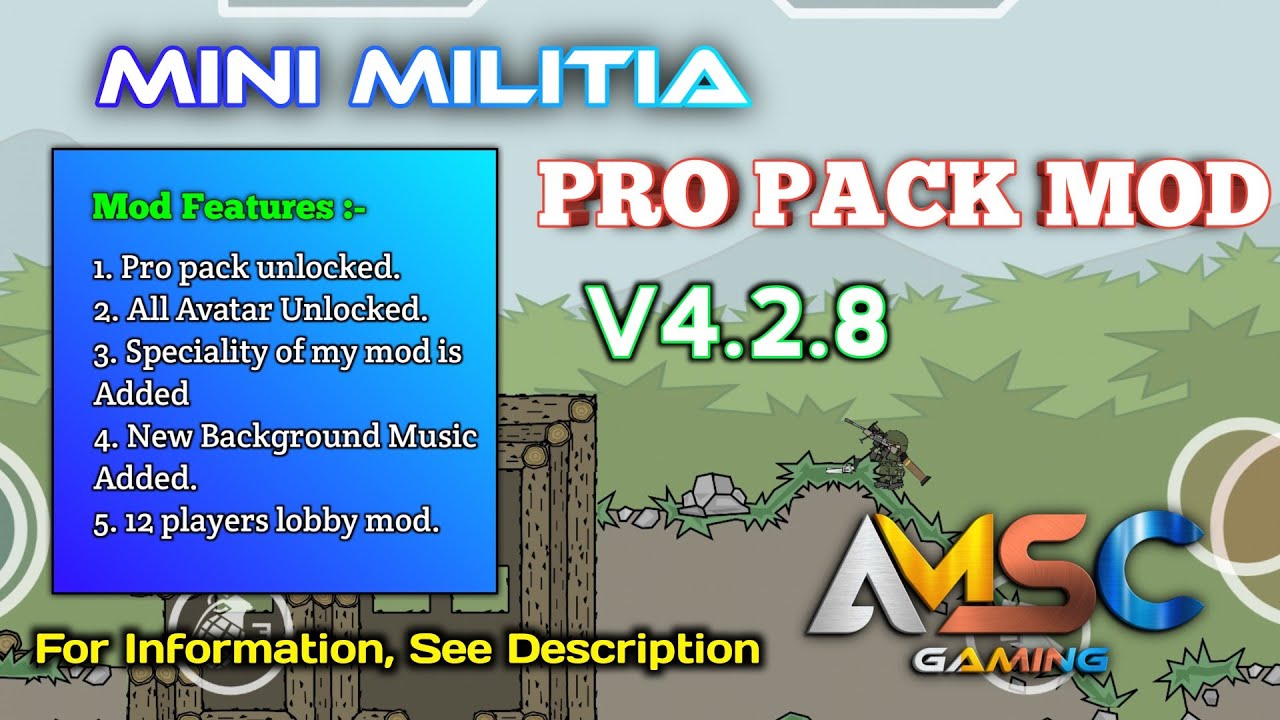 Mini Militia Pro Pack Mod For Pro Players 1K+ Views