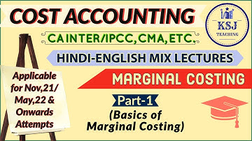Lecture-130-CA IPCC/Intermediate Cost Accounting- Marginal Costing-I
