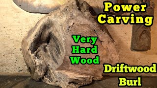 Power Wood Carving Very VERY Hard Burl WOOD. #1 of 2.