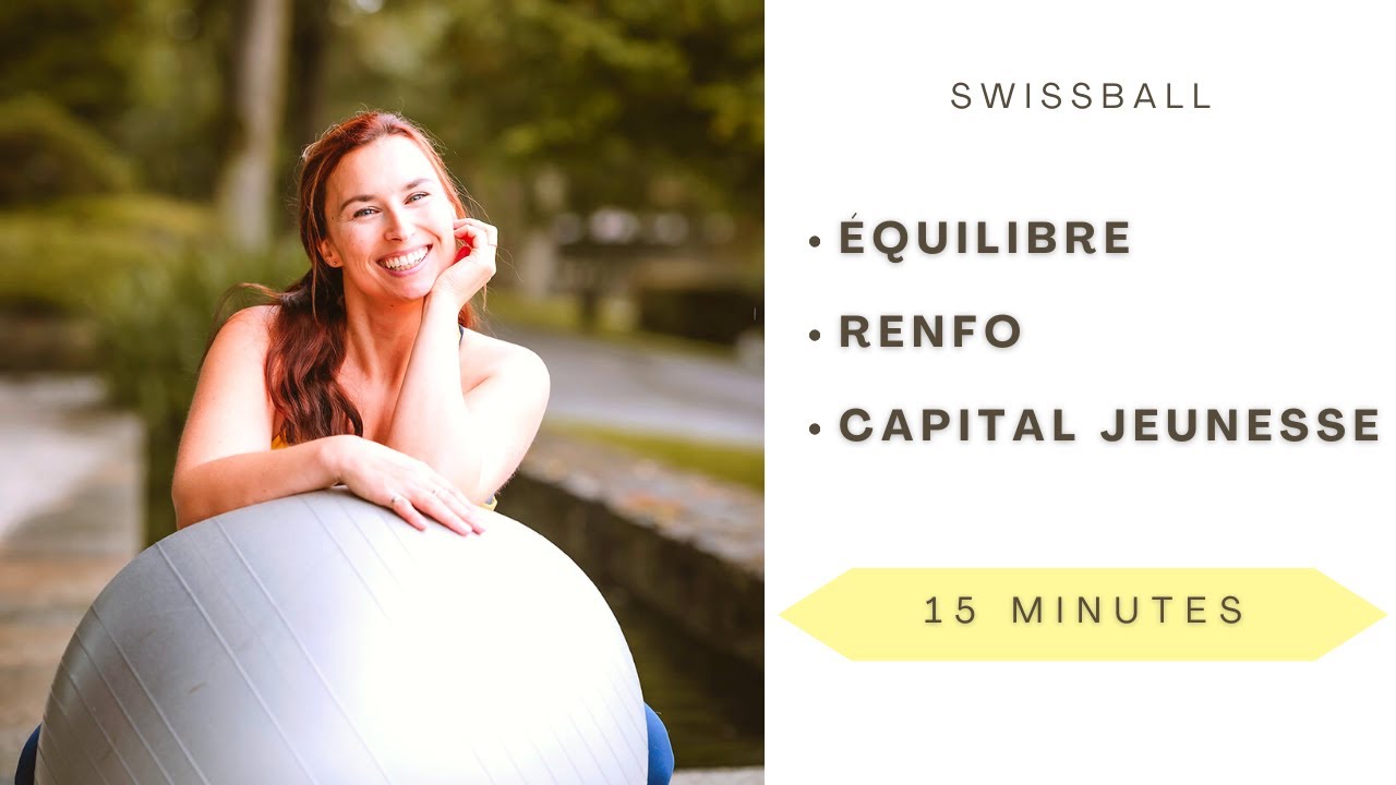 15 min' dos, fessiers, équilibre, abdos.  Swissball fun:rajeunissez vos mouvements! Séverine Jacinto