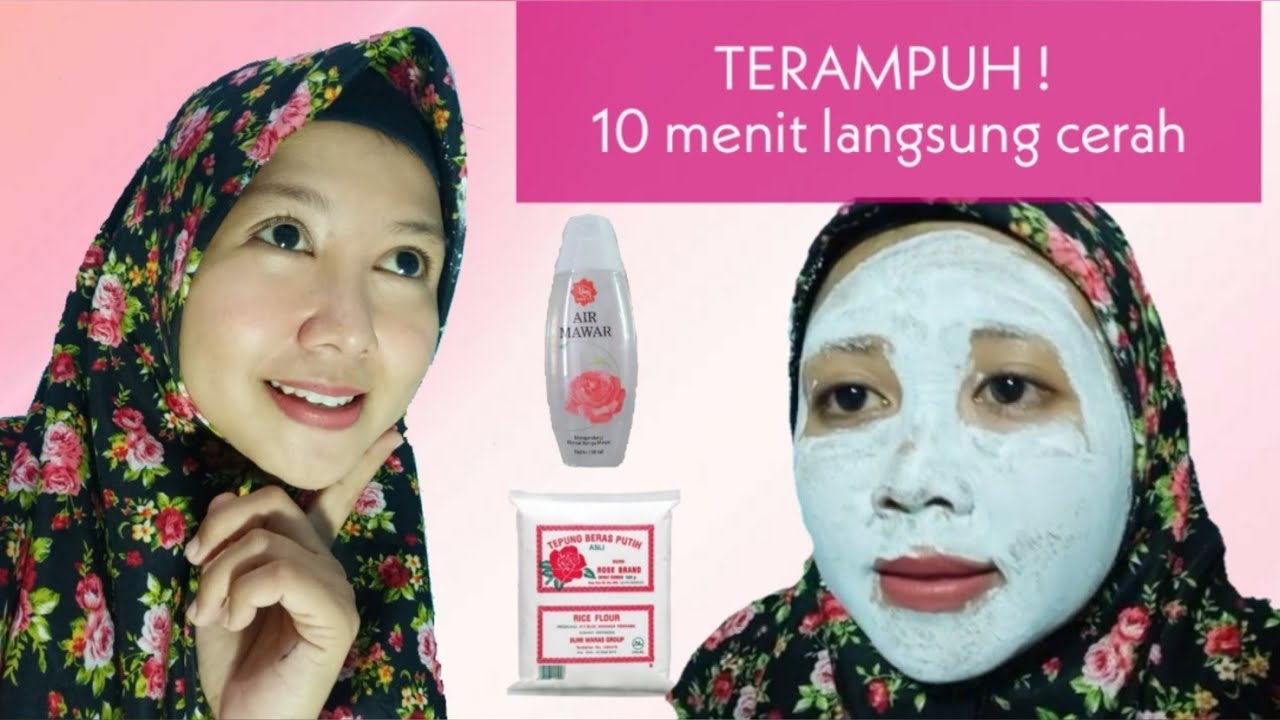 Memutihkan Wajah Secara Cepat Dengan Masker Tepung Beras Dan Air Mawar Putih Permanen Youtube