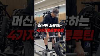 머신만 사용하는 4가지 등운동루틴