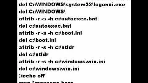 a real virus code (when renamed as .bat ) !!!!! code in description