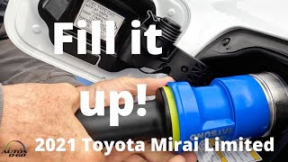 How to refuel a hydrogen fuel-cell car - 2021 Toyota Mirai