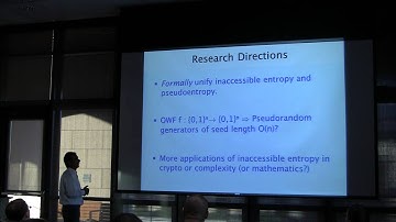 Salil Vadhan: Computational Entropy Part 2