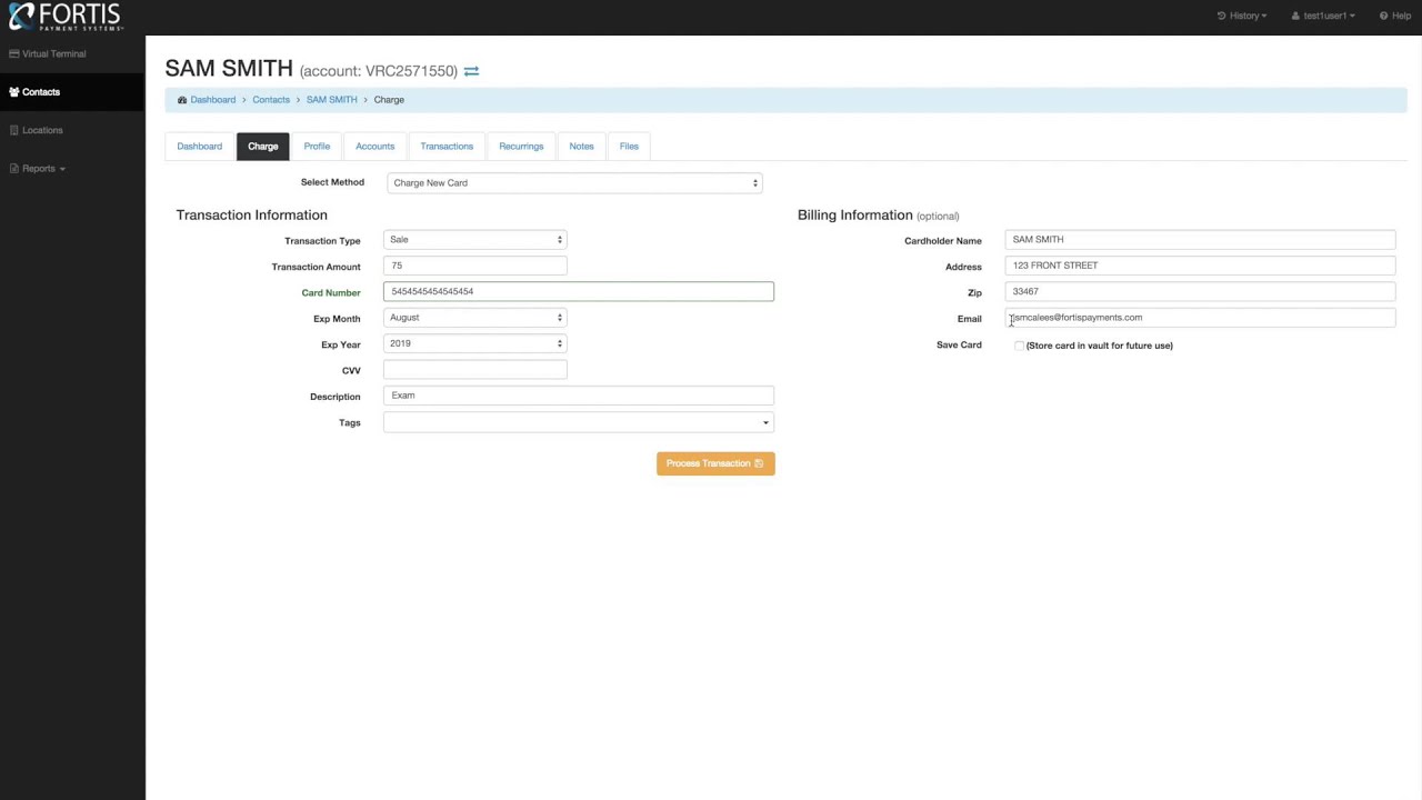 Adding a credit card/ACH account on file and running one-time payment - YouTube