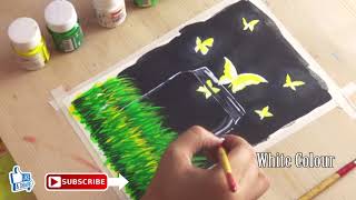 butterfly night painting beginners easy scenery