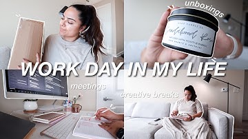 WORK DAY IN MY LIFE | content creation, fun unboxings, creative lunch hour