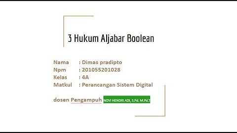 3 hukum aljabar boolean
