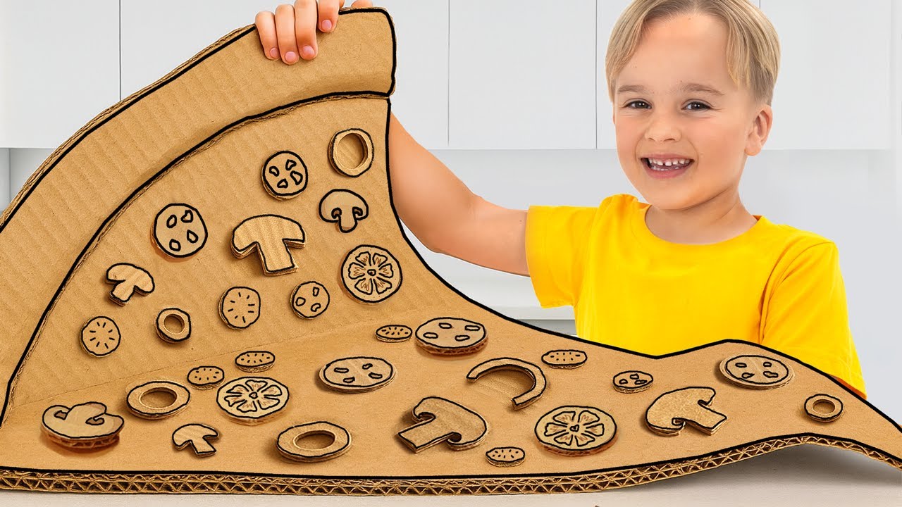 Картонный челлендж для детей с Крисом и Майком