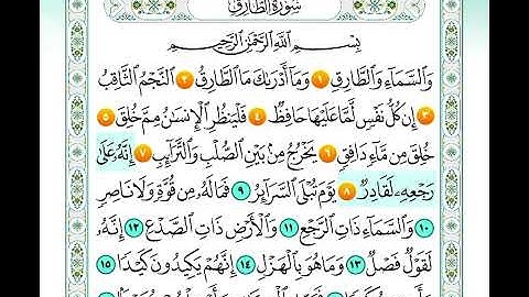 سورة الطارق من اية 1 الى اية 8 مكرره