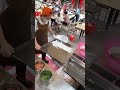 The process of making and selling rice noodle rolls for breakfast