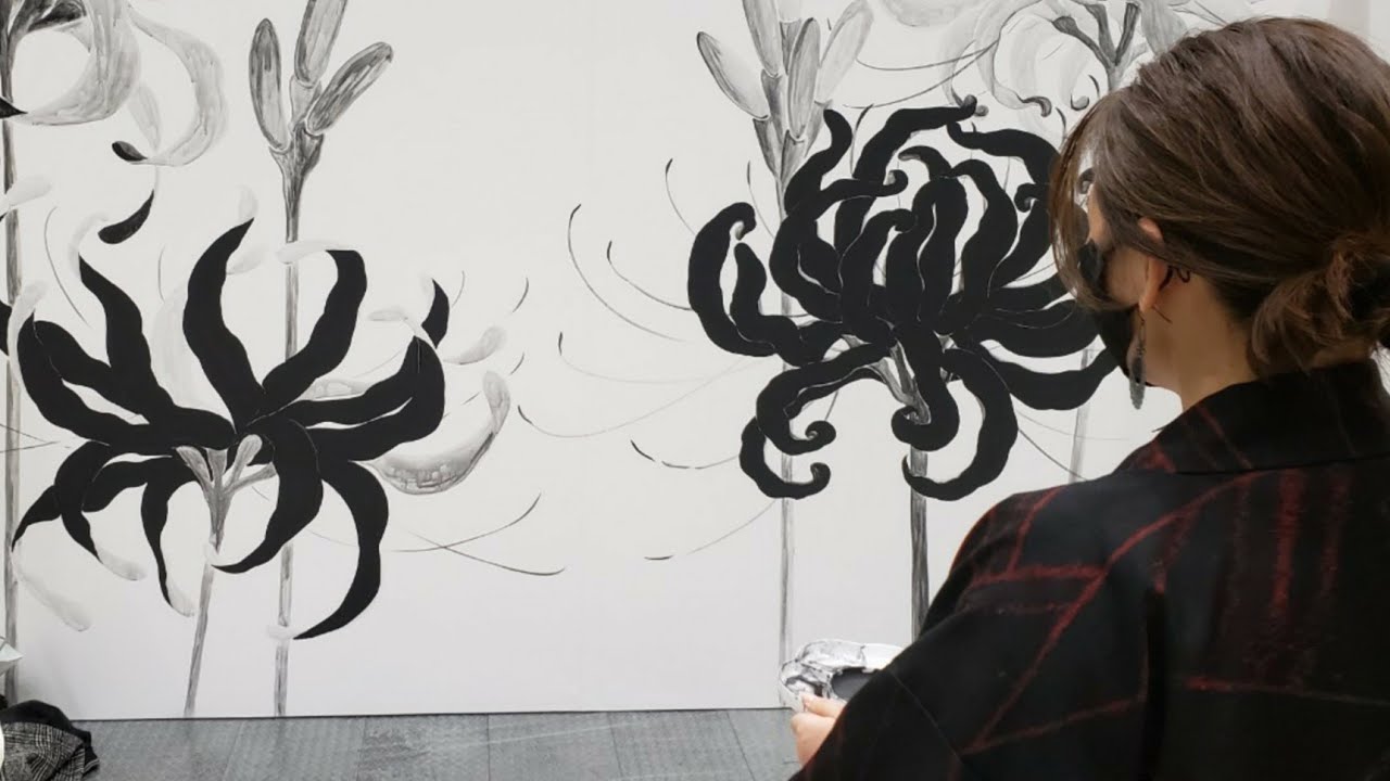 ライブペイント】その④デザインフェスタ54 水墨絵師 松木墨善「墨曼珠