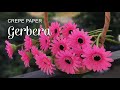 Cách làm hoa đồng tiền bằng giấy nhún | How to make Gerbera flower by crepe paper | Góc nhỏ Handmade