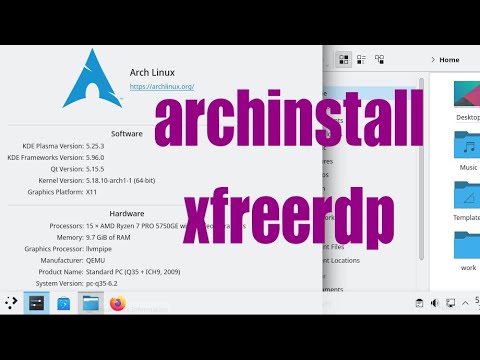 Fastest Arch Linux QEMU VM install. Using archinstall, KDE and xorgxrdp - July 2022 - e668a5d6