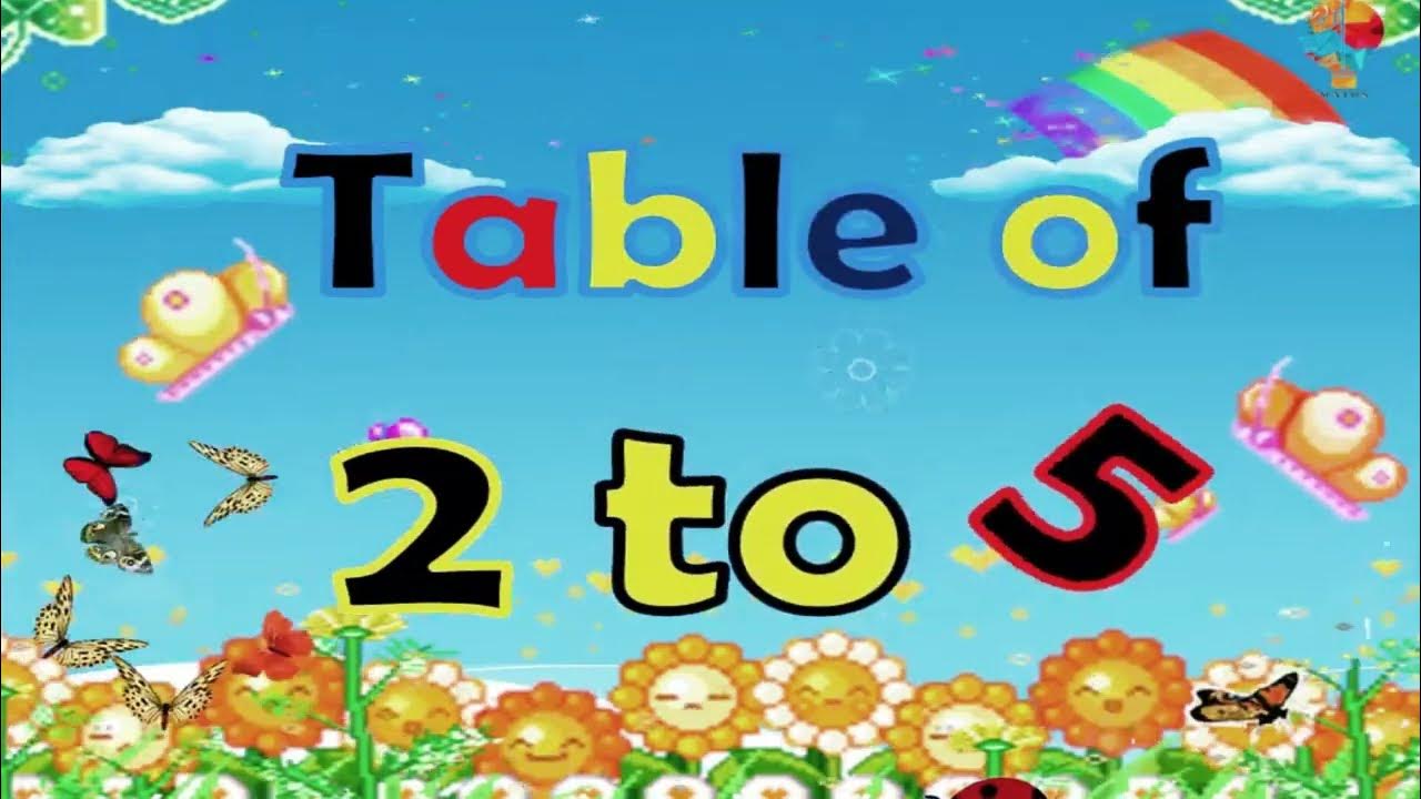 Table Of 2 to 5 !! 2 to 5 Times Tables ! 2 से 5 गुना टेबल !! Kids Factory !! Learn
