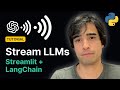 Stream llms with langchain  streamlit  tutorial