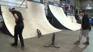 BMX Tail Whip over quarterpipe frame snaps!