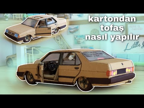 kartondan tofaş doğan slx yapımı / how to make car from cardboard / DIY kendinyap kolay maket / easy