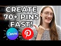 How to CREATE PINS FAST using Canva // Pinterest Marketing Canva Tutorial