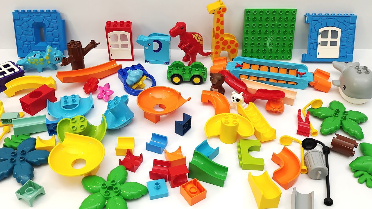 Satisfying Marble Run Coaster ASMR Building Blocks HABA Lego Duplo STEM Learning 36