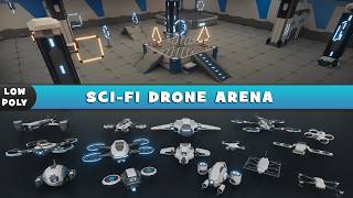 LowPoly Drone Arena - SciFi Game Environment