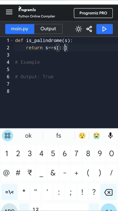Check if a String is a Palindrome in Python in 1 Minute! 🔥#Python# ...
