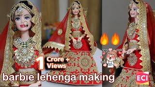 Barbie Lehenga Making | Indian barbie doll dress/jewellery| Ekta Craft Ideas Barbie Lehenga Making | Indian barbie doll dress/jewellery| Ekta Craft Ideas