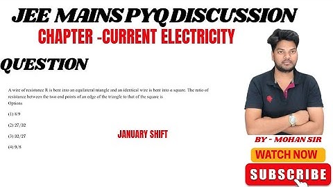 A wire of resistance R is bent into an equilateral triangle #jeemainsphysics #jeeproblems #jeebatch 