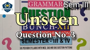 Class XII • Sem - 3 • Unseen • Q No. 3 • Duff & Dutt Solution