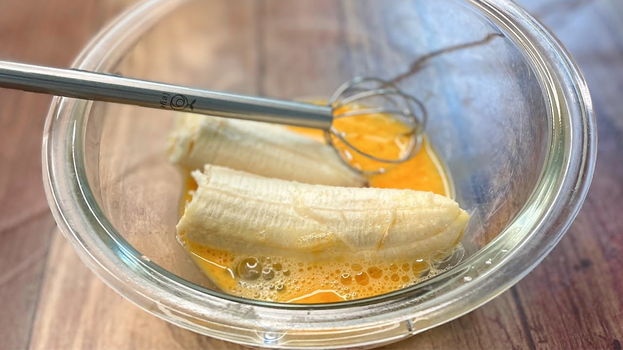 バナナ１本と卵１個がある時はこのレシピを朝食に作りましょう【簡単５分・小さい子どもでもできますよ】